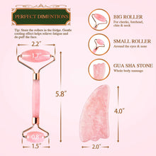 Load image into Gallery viewer, Korean Fairy Skincare™ Rose Quartz Crystal Facial Roller &amp; Gua sha Combo
